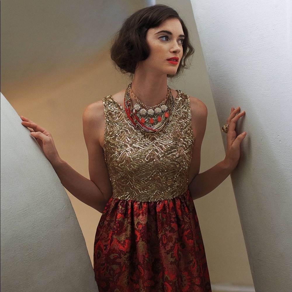 NWT Anthropologie Wren Sequin Jacquard Dress XL